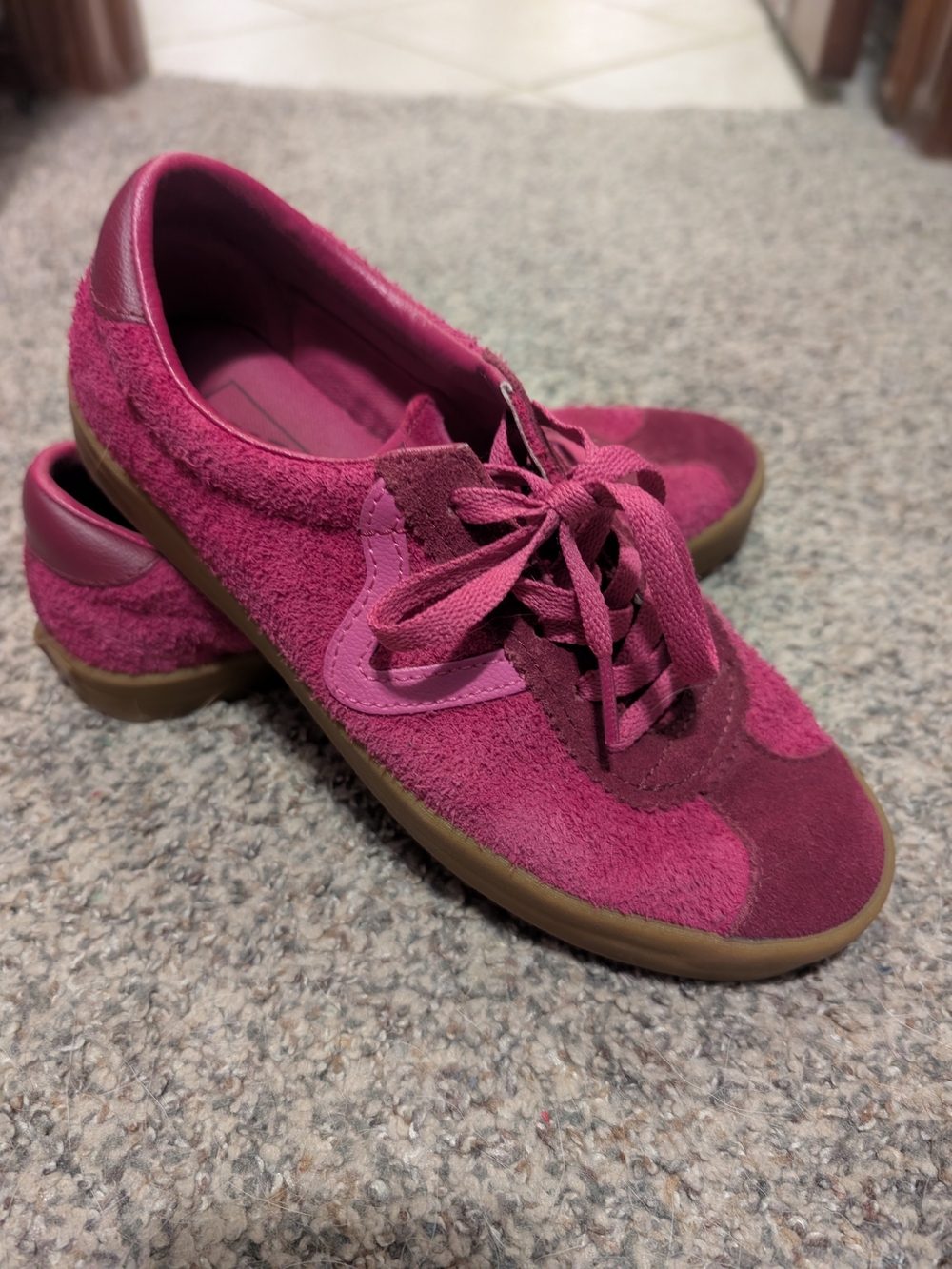 Vans Women's Suede Lace-Up Sneakers in Fuchsia